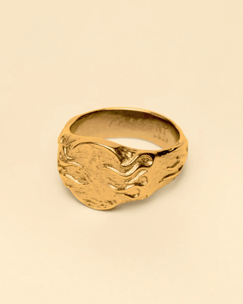 FLAME SIGNET RING [GOLD]