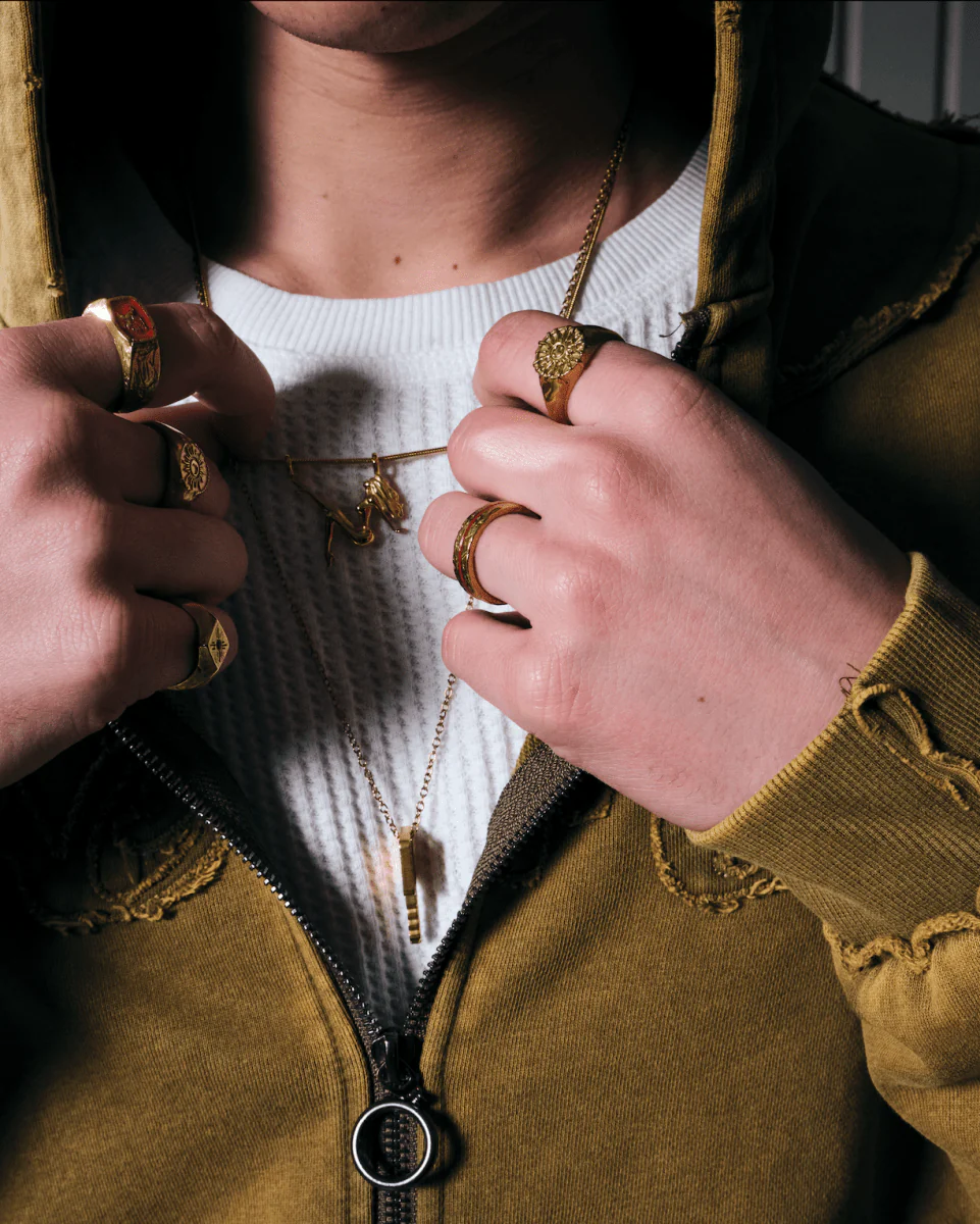 LINE RING [GOLD] - RED - Image 3