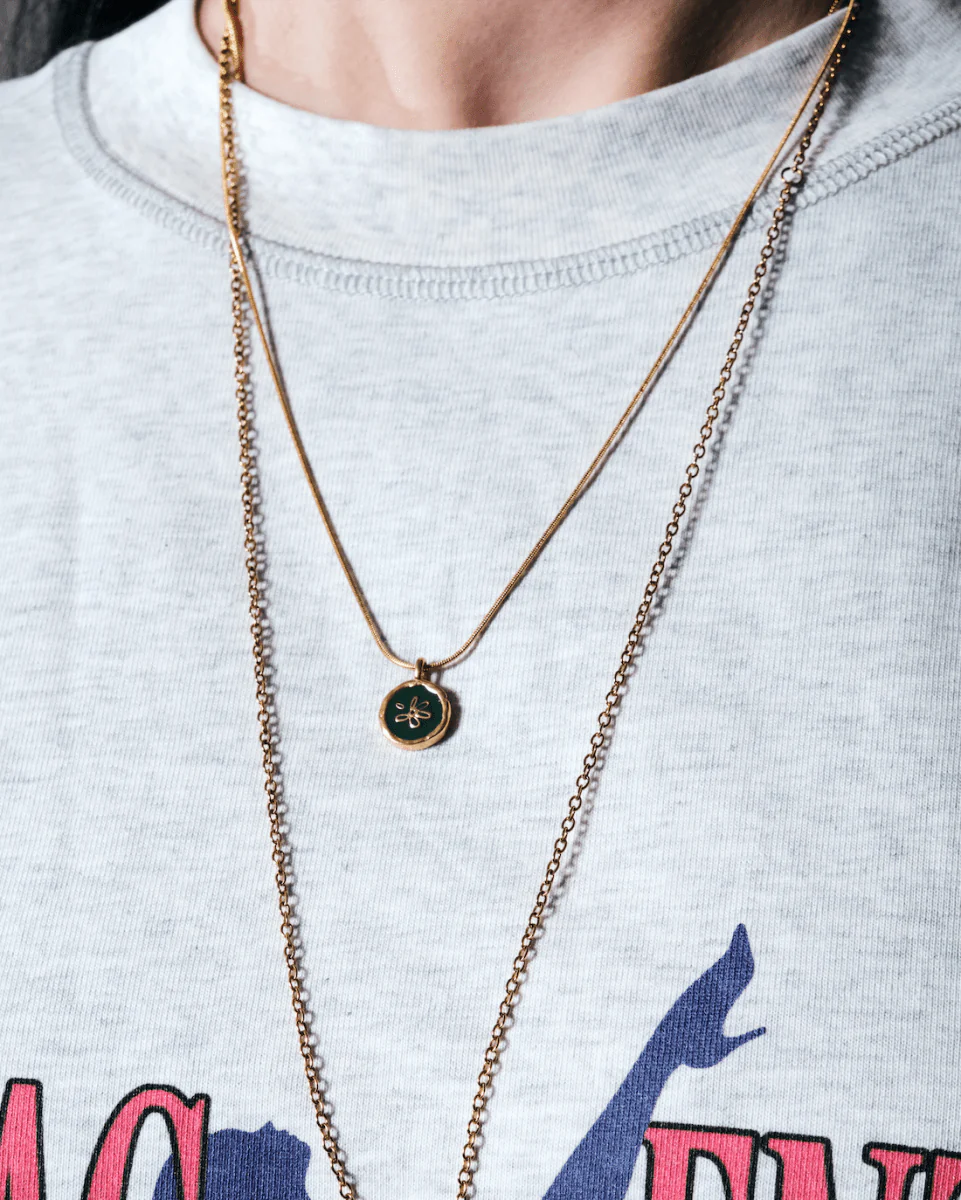 LOST PETAL NECKLACE [GOLD] - KHAKI - Image 2