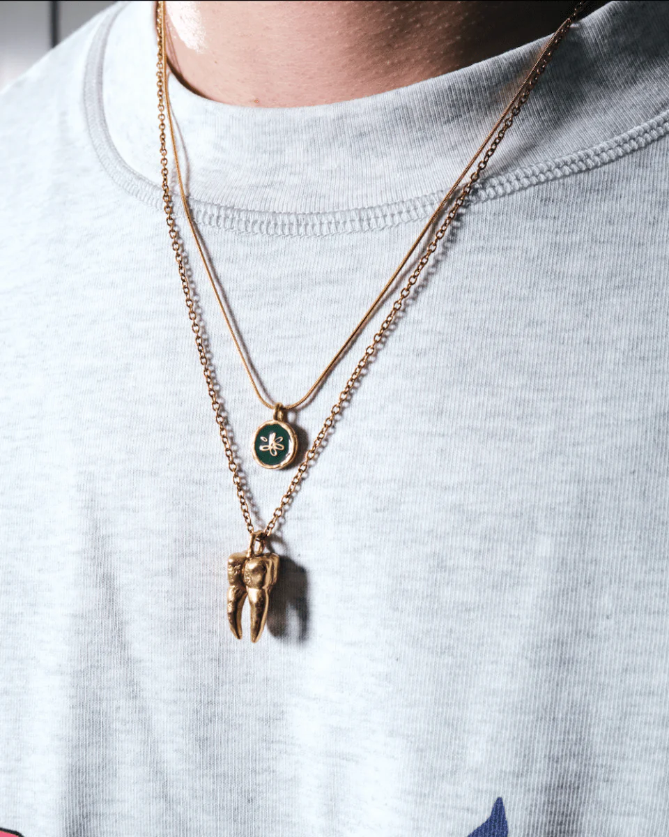 LOST PETAL NECKLACE [GOLD] - KHAKI - Image 3