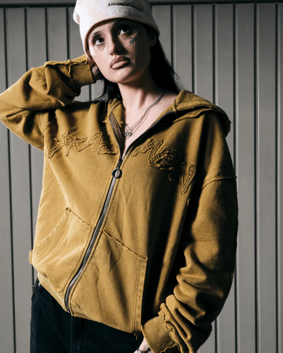 ROOTS ZIP UP HOODIE - KHAKI - Image 3